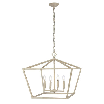 Gatsby 23" Adjustable Iron Rustic Glam LED Pendant - JONATHAN Y